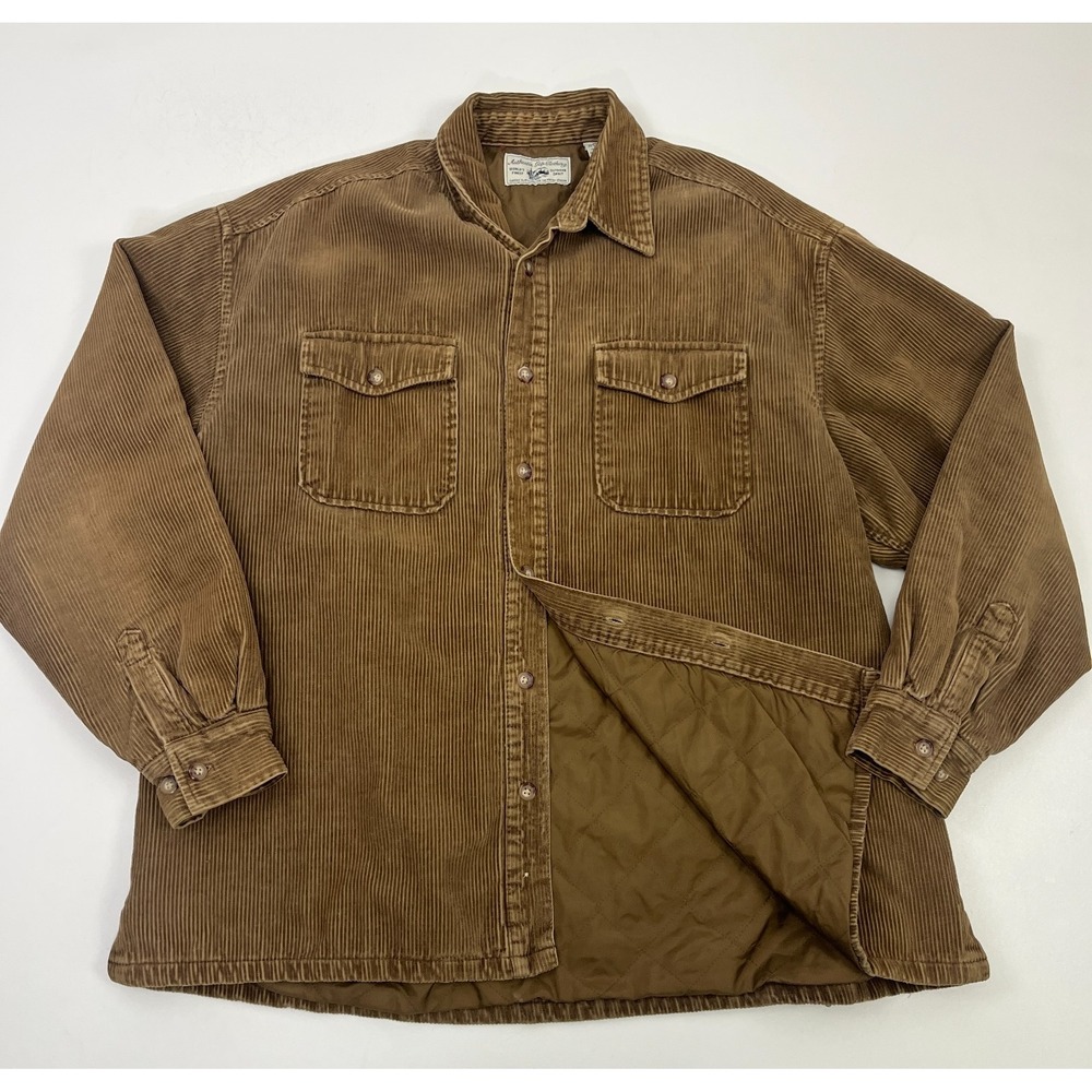 Vintage 90s GAP Quilted Lined Corduroy Shacket Chestnut Shirt Jacket Y2K Preppy - Picture 1 of 15